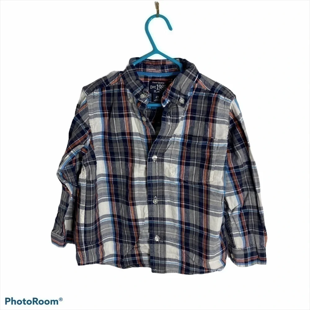 Children’s Place Plaid Button Down Sz 4T Boys